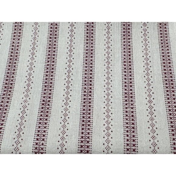 Vintage-Inspired Red & Cream Striped Cotton Fabric 3/8 yard x 44" for Sewing & C - Picture 1 of 7